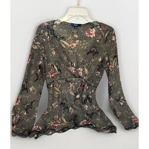 Vintage‎ 90s Y2K Top Medium Whimsigoth Flare Sleeve Fairy Grunge Babydoll.    Z